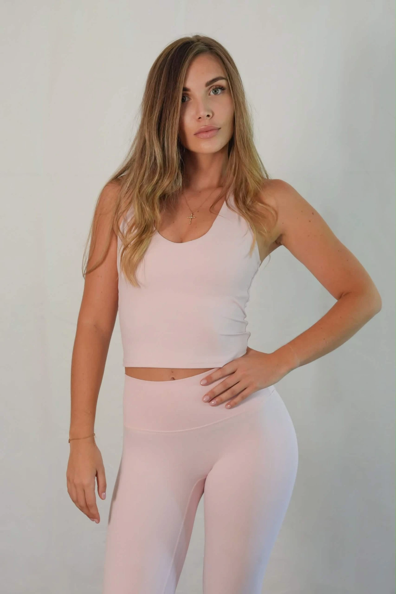 Lila Cross Back Set — Petal Pink (1)